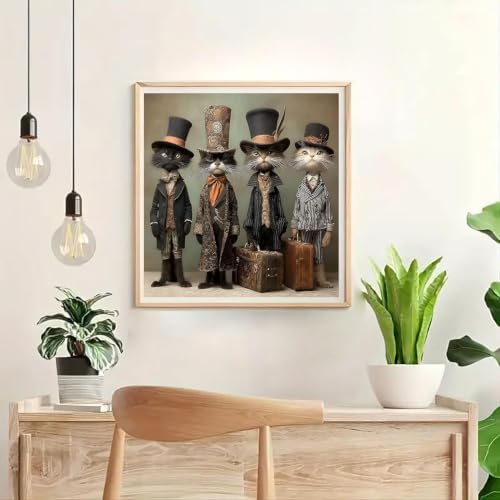 Gentleman Cat Diamond Art Kits for Adult Diamond Painting Kit for Beginner