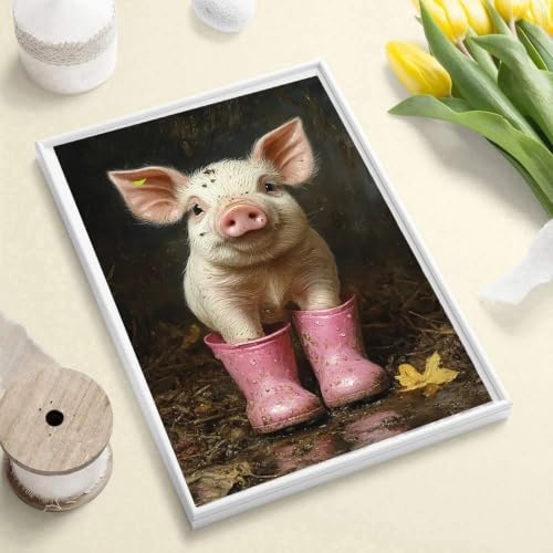 Pig Diamond Art Kits for Adults, Animals Diamond Painting Kits for Adults