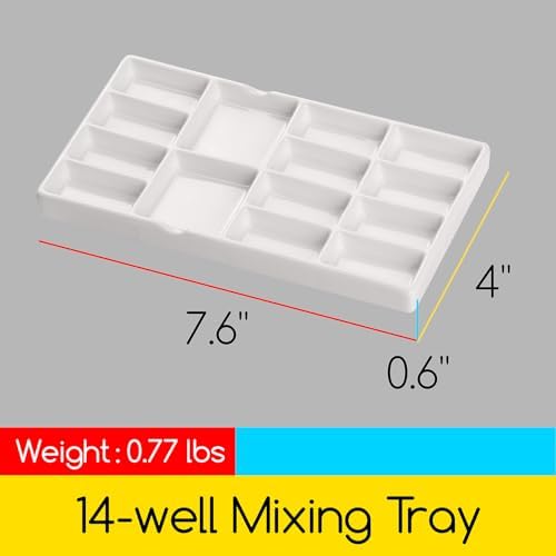 MEEDEN Ceramic Watercolor Paint Palette: 14-Well Artist Mixing Tray 7.6x4