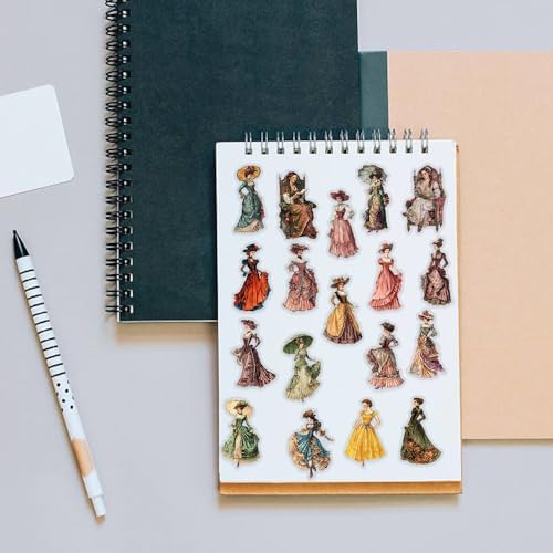100PCS Vintage Victorian Stickers Pack – Aesthetic Retro Clear Ephemera Stickers for Journaling, Scrapbooking, Collage Art, Antique Fashion, Tea Party, Junk Journal Supplies