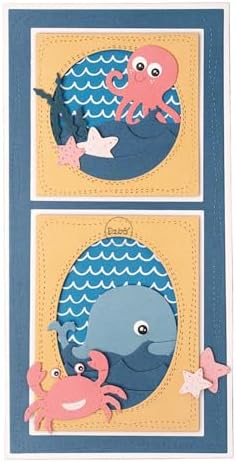 Marine Animals Whales Octopuses Metal Cutting Dies for Card Making