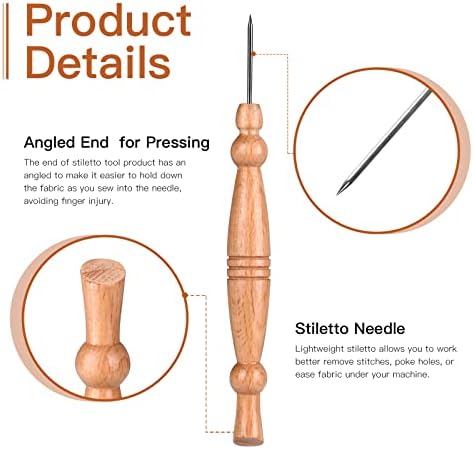 Stiletto & Pressing Tool, Precision Stiletto Handy for Getting Seams to Lay Correctly, Stiletto Quilting/Sewing Tool, Awl Tool for Sewing, Leather Hole Punch