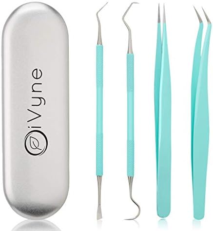 Premium Vinyl Weeding Tool Kit - Precision Stainless Steel Weeder - Hook and Pick with Fine Tweezers Crafting Set - by iVyne