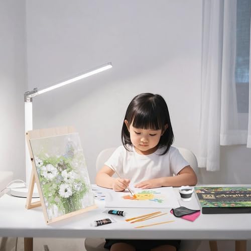 LEYEDZ Acrylic Paint Set for Kids & Adults,Art Supplies Kit with Canvas | 24 Acrylic Paints,8 Brushes,5 Canvas Panels,Palette,Cup & Towel,Foldable Adjustable Table Easel for School Travel