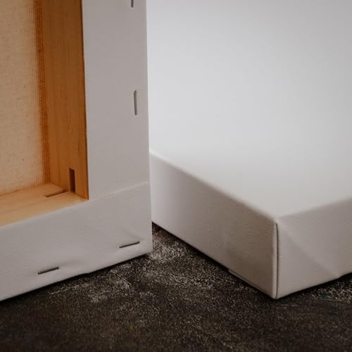 PHOENIX 10x20 Inch 3 Pack Gallery Canvas - 1.5 in Thick Long Canvases for Painting - Deep Edge 100% Cotton 11 Oz. Gesso Primed White Blank Professional Canvas Oil & Acrylic Paints