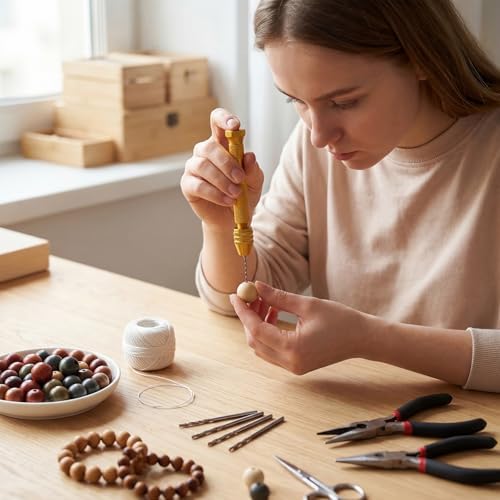 Zhehao 59 Pcs Hand Drill Bits Set Micro Drill Bit Set for Crafts, Gold