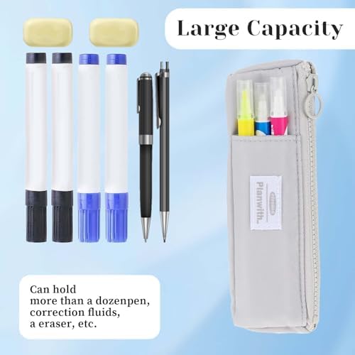 Elastic Pen Holder for Notebook, Zipper Notebook Pencil Pouch Small Pencil Holder Pouch with Adjustable Elastic Band Slim Pencils Bag Journal Pen Holders for Office Home Stationary Supplies
