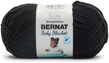 Bernat Baby Blanket Yarn for Crocheting Soft, Licorice