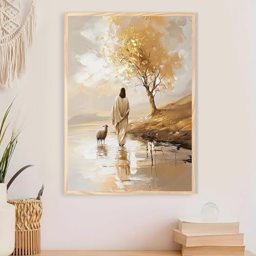 Jesus Paint by Numbers Kit for Adults Framed Canvas 12X16 in, Frameworkless