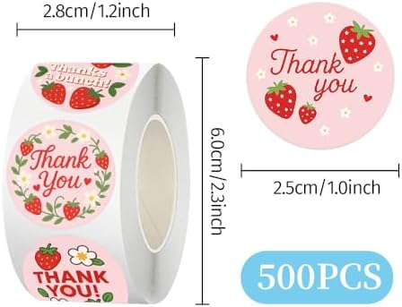 Strawberry Stickers,500Pcs Red Glitter Laser Strawberry Decals for Kids Fruit Themed Party Decor Scrapbooking Card Making Gift Wrapping Classroom Rewards 2