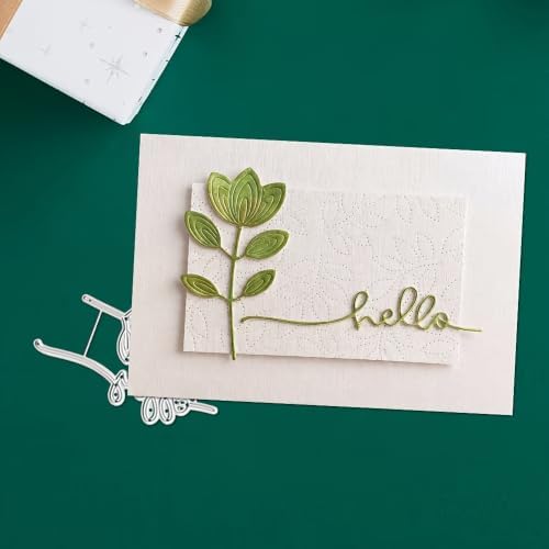 Lapoo Words Cutting Die for Scrapbooking - Durable, Cut Stencils for DIY Scrapbook Photo Album Decorative Paper Card, Card Making Supplies Party Wedding Decorations (Hello 3.3 x 2.3 in)