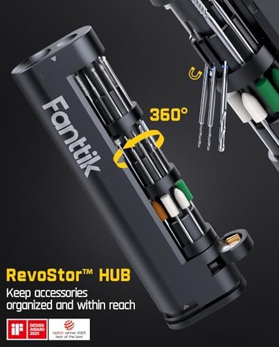 Fanttik F2 Master Mini Cordless Rotary Tool Kit for 3D Printer Sanding | Engraving Pen, NeoPulse Motor, 5 Speed, Revostor Hub, 35 Accessories, for Precision Polishing, Drilling, Carving, DIY Crafts