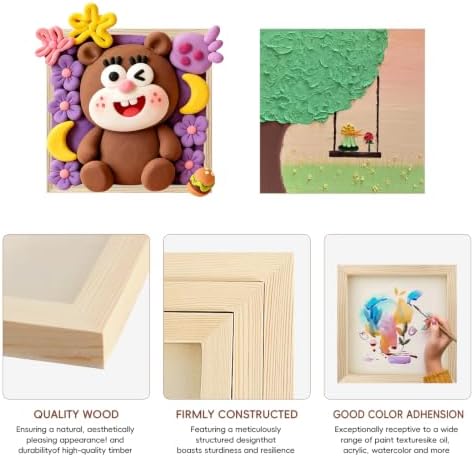 5 Pack Wood Canvas Boards for Painting, Unfinished Birch Cradle Boards