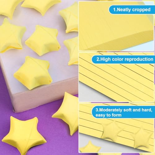 FoDau770 Solid Color Star Paper Strips - 360 Sheet, Light Yellow