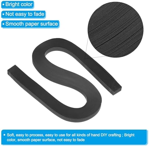 PATIKIL 240pcs Quilling Strips Paper 3/8"(10mm) 21"(54cm) Origami Paper Quilling Strip for Art DIY Hand Craft Christmas, Black