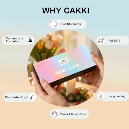 Essential Oils Set for Diffusers for Home, CAKKI Fragrance Oils Gift Set, 6X10ml Pure Aromatherapy Oils,with Pure Seduction, Love Spell,Coconut Passion, Aqua Kiss, for Candles Making