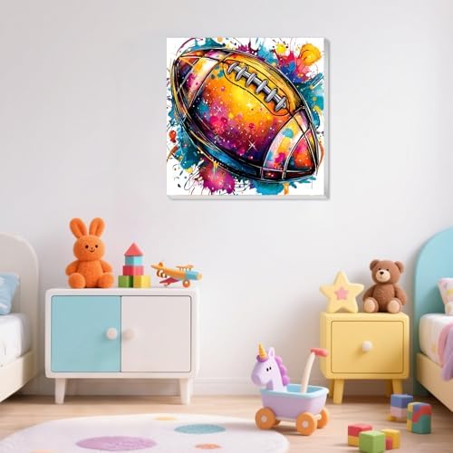 XTCIXAL Paint by Numbers Kit for Kids with Frame, Football, 8X8 inch