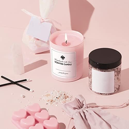 SUPMIND 10oz Pink Glass Candle Jars with Lids,12pcs for Candle Making