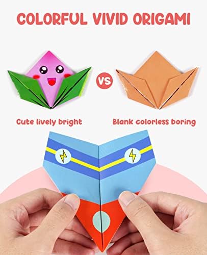 GAMENOTE Origami Kit for Kids Ages 8-12, 54 Projects, 120 Sheets with Book | Double-Sided Origami Paper includes 54 guided projects, 120 sheets and a step-by-step book for beginners ages 5-8.