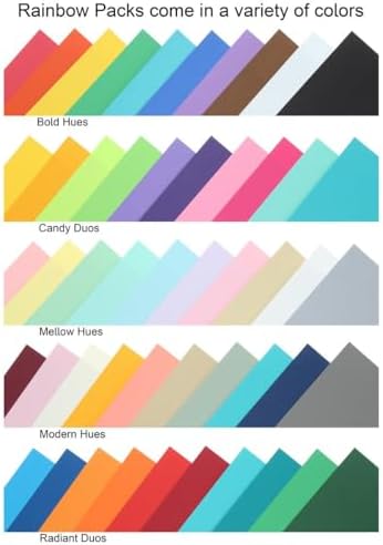 Accent Design Paper Accents Variety Pack, Rainbow Cardstock, Modern Hues, 12x12 Inch, 250 Pack, 65lb Coordinated Color Cardstock, Scrapbooking, Card Making, and Crafts