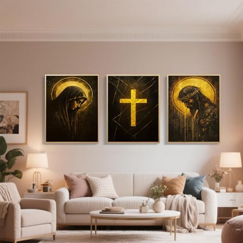 3 pack Jesus and the Virgin Mary Diamond Art Kits，Diamond Painting Kit