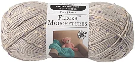 Loops & Threads Flecks Yarn - Yarn for Knitting, Crochet, Weaving, and Arts & Crafts - Silver, Acrylic Blend, 6.53 oz