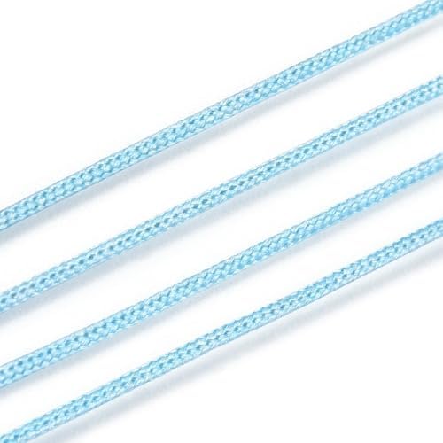 Nylon String for Bracelets, 0.6mm Nylon Cord Nylon Beading Thread 43 Yards Friendship Bracelet String Chinese Knotting Cord for Kumihimo Necklaces Tassels Jewelry Crafts (Cyan)