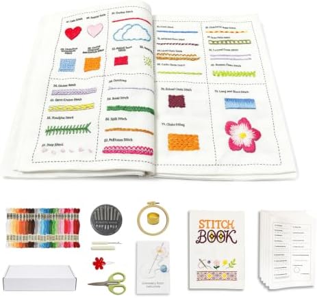 Embroidery Kit for Beginners Adults 87 Stitches Stitch Book