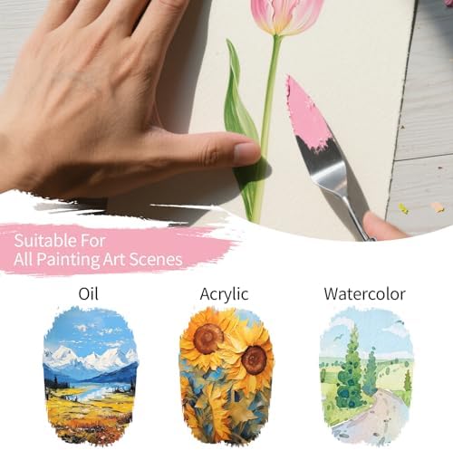 Paint Brush Set, Professional Paintbrushes with Palette Knife and Cloth Roll, Suitable for Beginners, Artists, Gouache, Oil, Face Painting(25pcs)