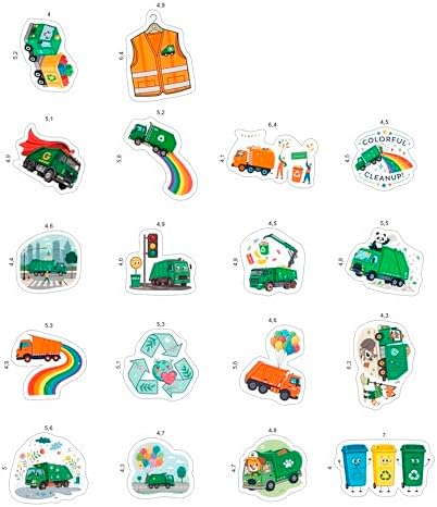 100Pcs Garbage Truck Stickers for Water Bottle, Laptop - Trash Truck Stickers - Garbage Car Party Supplies & Decoration- Gift for Women & Men
