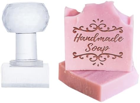 PH PandaHall Vintage Pattern Soap Stamp, Text Soap Embossing Stamp Acrylic Chapter Imprint Stamp for Handmade Soap Cookie Clay Pottery Stamp Biscuits Gummier Making Projects, wh-DIY-WH0438-035-US24