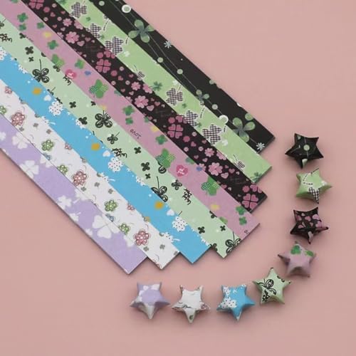 Origami Paper Stars, Colorful Handcraft Origami Lucky Star Paper DIY Paper Arts Creativity Hand Art Crafts (four-leaf clover (540) sheets)