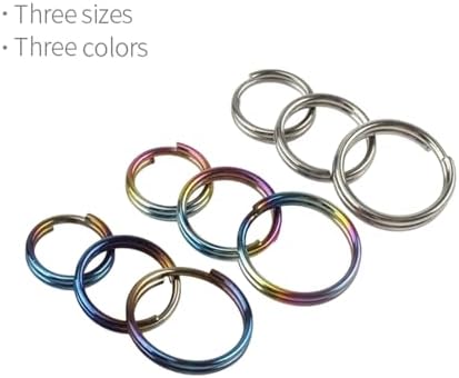 10Pcs Titanium Alloy Split Key Rings, Mini Keyrings Keychain, Sliver 12mm