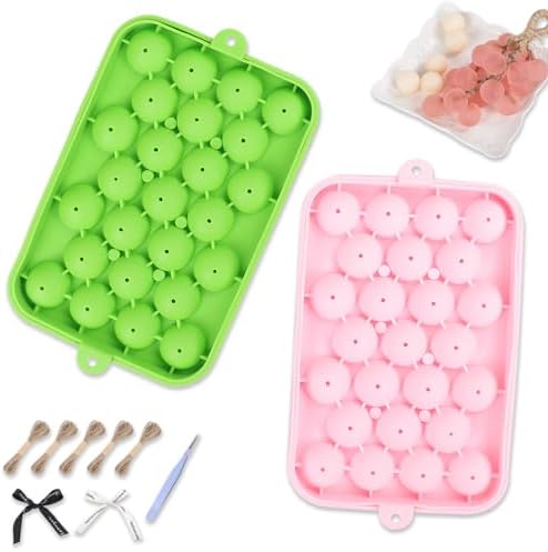 DIY Soap Making Kit Grape Soap Molds, 2 Pack Green & Pink Shapes with Hemp Rope, Black & White Ribbon for Handmade Soap Gift (Soap Base Not Included), Teacher Appreciation, Back to School Gift
