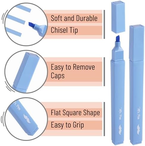 Mr. Pen- Aesthetic Highlighters No Bleed, 10 Pack, Assorted Colors | Chisel Tip, Cute Highlighters Assorted Colors for Journaling, Highlighting, Underlining, Fast Dry, Back to School Supplies