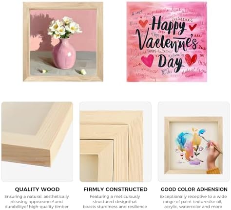 8 Pack 6x6 Inch Unfinished Square Wood Panels for DIY Painting Crafts