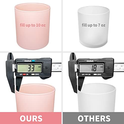 SUPMIND 10oz Pink Glass Candle Jars with Lids,12pcs for Candle Making