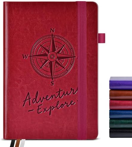 PAIBAS Lined Journal Notebook for Women Men, 160 Pages, A5 Hardcover Vintage Leather Journaling Notebooks for Work, School, Note Taking, Travel, Bible Study,Daily Diary for Writing 5.8"x8.5"(Burgundy)