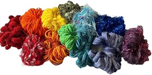100 yrds 10 Colors Fiber for Embellishments Assorted Novelty Yarn, 10 yrds per Color (mix2)