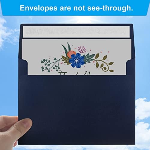 50 Packs 5x7 Envelopes A7 for Invitations, Printable Invitation Envelopes Self Seal for Weddings, Invitations, Photos, Greeting Cards, Mailing (Navy Blue)