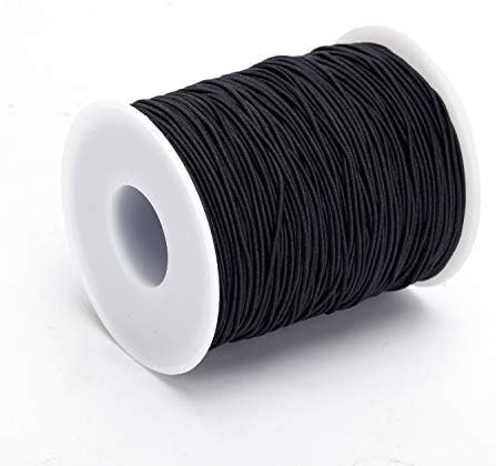 Senkary 0.8 mm Black Elastic String Cord Stretchy Bracelet String Beading Thread for Jewelry Making and Bracelet Making, 109 Yards