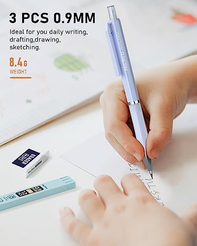 Nicpro 3PCS Pastel Mechanical Pencil Set, 0.9 Mechanical Pencil