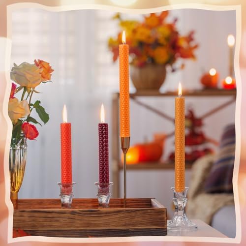 Yuntau 24 Pcs Beeswax Candle Making Kit, 8 x 8 Inches, Fall Color