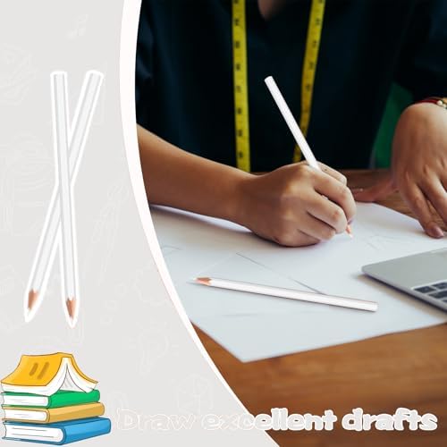 12 Pack White Colored Pencils for Kids, Pre-sharpened Art Pencils Back to School Supplies Set, Drawing Sketching Pencils for Students, Teachers, Classroom