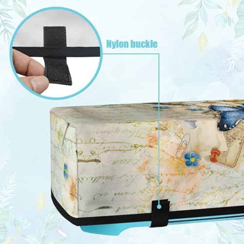 Binienty Retro Butterfly Floral Scrapbooking Die-Cut Machines Covers Lightweight Portable Dust Covers Protector Bag Multi-function Cutting Machine Carrying Bag for Women Ladies Gifts