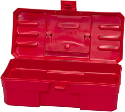 Akro-Mils 12-Inch ProBox Plastic Toolbox for Tools, Hobby or Craft Storage Toolbox, Model 09912, (12-Inch x 5-1/2-Inch x 4-Inch), Red