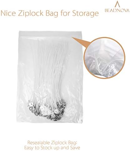 BEADNOVA Candle Wicks 8 Inch 150pcs Large Cotton Wicks for Soy Wax Candles Making Supplies