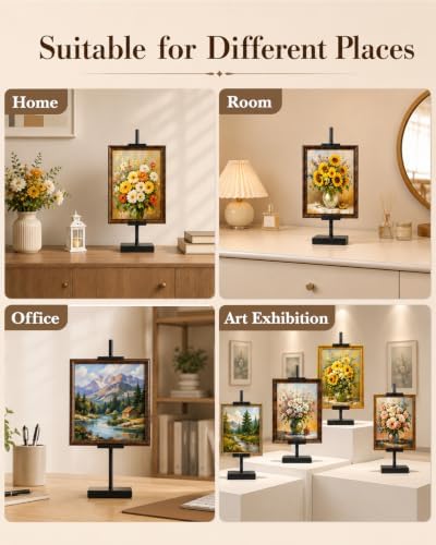 AZEAM 17" Adjustable Tabletop Easel Stand, Black Picture Easels for Display
