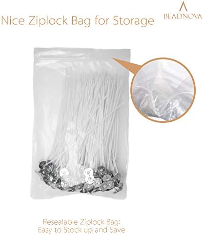 BEADNOVA Candle Wicks 6 Inch 150pcs Large Cotton String for Candle Making DIY
