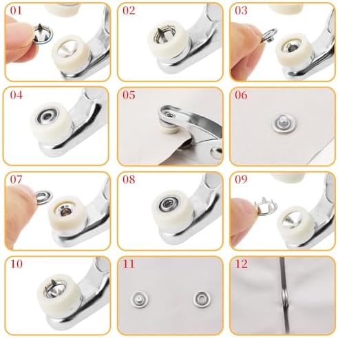DEVPSISR 100 Sets Metal Snaps Buttons with Fastener Pliers Press Tool Kit Perfect for DIY Crafts Clothing Sewing, 9.5mm Snap Button Fasteners Kit（Color Hollow）